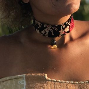 Asian fabric choker